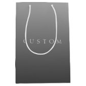 クラシックな名前または単語 | グラデーション グレー ミディアムペーパーバッグ (正面)