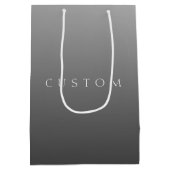 クラシックな名前または単語 | グラデーション グレー ミディアムペーパーバッグ (裏面)