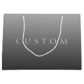 クラシックな名前または単語 | グラデーション グレー ラージペーパーバッグ (正面)