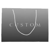 クラシックな名前または単語 | グラデーション グレー ラージペーパーバッグ (裏面)