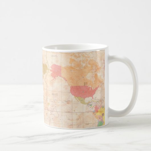 クラシックな国番号の地図のマグ コーヒーマグカップ (右)