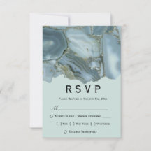クラシックな大理石のメニューRSVP ウェディング