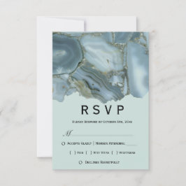 クラシックな大理石のメニューRSVP ウェディング 出欠カード