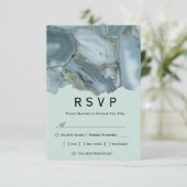 クラシックな大理石のメニューRSVP ウェディング 出欠カード (スタンド正面)