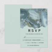 クラシックな大理石のメニューRSVP ウェディング 出欠カード (正面/裏面)