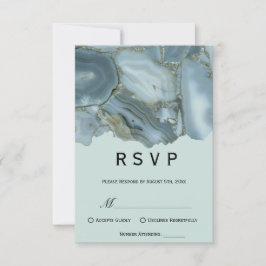 クラシックな大理石の結婚式RSVP 出欠カード