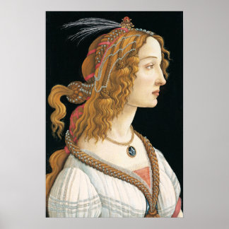クラシックな女性の肖像画 ポスター