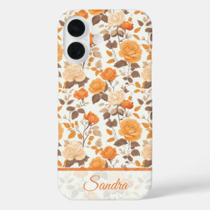 クラシックな女性向けアクセサリー 薔薇 名前 iPhone 16ケース