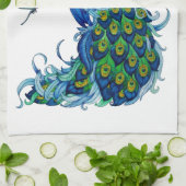 クラシックな孔雀およびトンボのデザイン キッチンタオル (折り畳み)