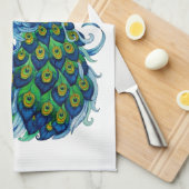 クラシックな孔雀およびトンボのデザイン キッチンタオル (四つ折り)