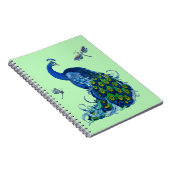 クラシックな孔雀およびトンボのデザイン ノートブック (右側)