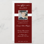 クラシックな学校の卒業おめでとう招待状 招待状 (正面/裏面)