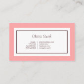 クラシックな専門の社会的な媒体のパステル調ピンク 名刺 (裏面)