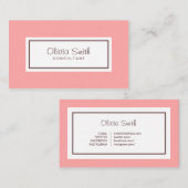 クラシックな専門の社会的な媒体のパステル調ピンク 名刺 (正面/裏面)