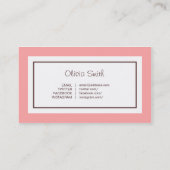 クラシックな専門の社会的な媒体のパステル調ピンク 名刺 (裏面)