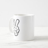 クラシックな平和の手のシンボルアイコン コーヒーマグカップ (正面左)
