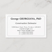 クラシックな建築の見積者の名刺 名刺 (正面)