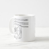 クラシックな建築スタイル コーヒーマグカップ (正面左)