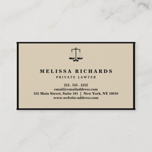 クラシックな弁護士の弁護士 名刺 (裏面)