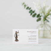 クラシックな弁護士正義のはかりで測られる| 名刺 (スタンド正面)