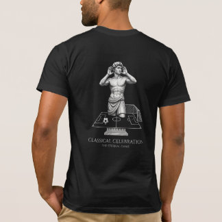 クラシックな彫像のサッカー祝賀アート Tシャツ