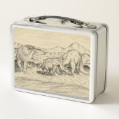 クラシックな恐竜 メタルランチボックス (裏面)