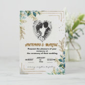 クラシックな愛の結婚式招待状 招待状 (スタンド正面)