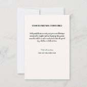 クラシックな感謝カード サンキューカード (裏面)