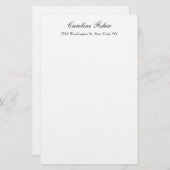 クラシックな手書きのプレーンなシンプルホワイト 便箋 (正面/裏面)