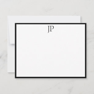 クラシックな手書きの原稿の文字のスタイリッシュなモノグラム ノートカード