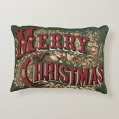 クラシックな手書きの「メリークリスマス」スロー枕 アクセントクッション (裏面)