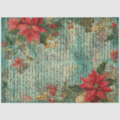 クラシックな手書きポインセチアのクリスマスホリデー 薄葉紙 (正面)