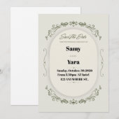 クラシックな手書き風 ミニマル結婚式招待状テンプレート シーズンカード (正面/裏面)