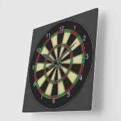 クラシックな投げ矢板デザイン、投げ矢、投げ矢のゲーム スクエア壁時計 (傾斜)