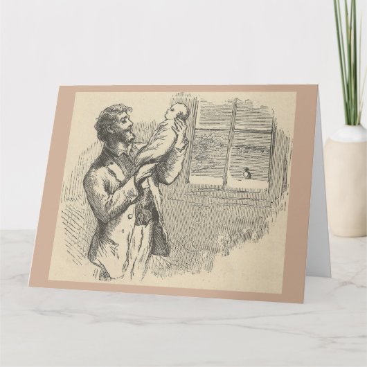 クラシックな新生児の挨拶状 カード (正面)