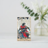 クラシックな日本の伝説の武士の戦士の芸術 名刺 (スタンド正面)