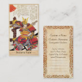 クラシックな日本の伝説の武士の戦士の芸術 名刺 (正面/裏面)