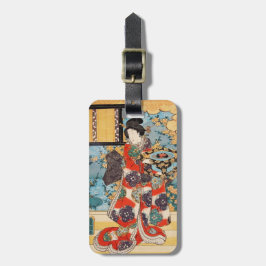 クラシックな日本の浮世絵風の芸者 歌川 ラゲッジタグ