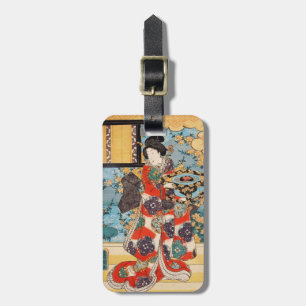 クラシックな日本の浮世絵風の芸者 歌川 ラゲッジタグ
