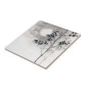 クラシックな日本のsumi-eの絵画の芸術のタケの月 タイル (側面)
