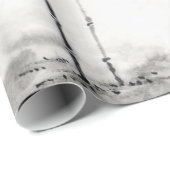 クラシックな日本のsumi-eの絵画の芸術のタケの月 ラッピングペーパー (ロールコーナー)