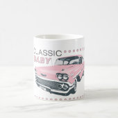 クラシックな明るいピンク コーヒーマグカップ (中央)