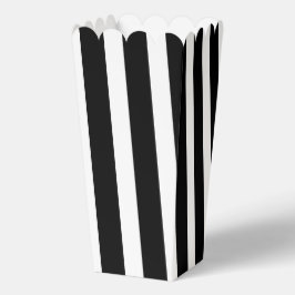 クラシックな明るいブラックとホワイトのストライプポップコーン フェイバーボックス