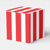 クラシックな明るい赤と白のストライプ クラシック 2x2x2 フェイバーボックス (正面サイド)