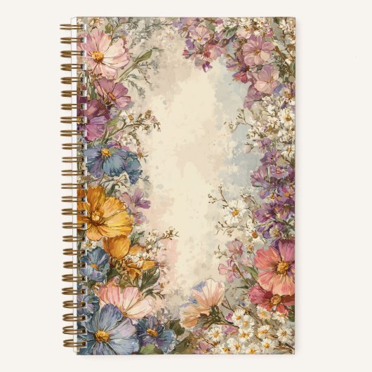 クラシックな昔ながらの花 ノートブック (正面)