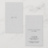 クラシックな最小主義の灰色のリネン美しいの垂直 名刺 (正面/裏面)