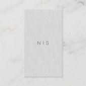 クラシックな最小主義の灰色のリネン美しいの垂直 名刺 (正面)