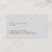 クラシックな最小主義の灰色のリネン背景の美しい 名刺 (裏面)