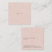 クラシックな最小主義の赤面のリネン背景の美しい スクエア名刺 (正面/裏面)