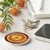 クラシックな木のルーレット盤Keychain キーホルダー (側面)